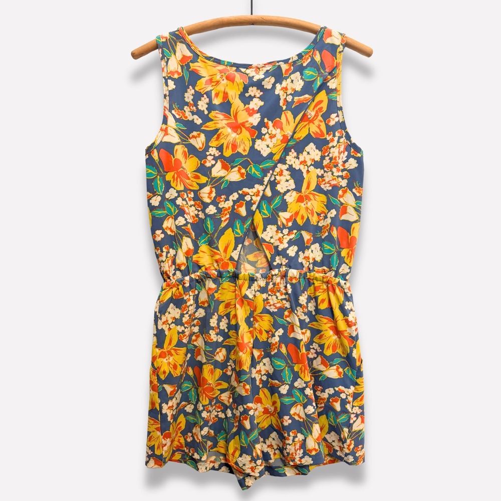 Toad&Co Sunkissed Livvy Romper Pacific Blue Tulip Print Size S UPF50 Gorpcore - Picture 2 of 9